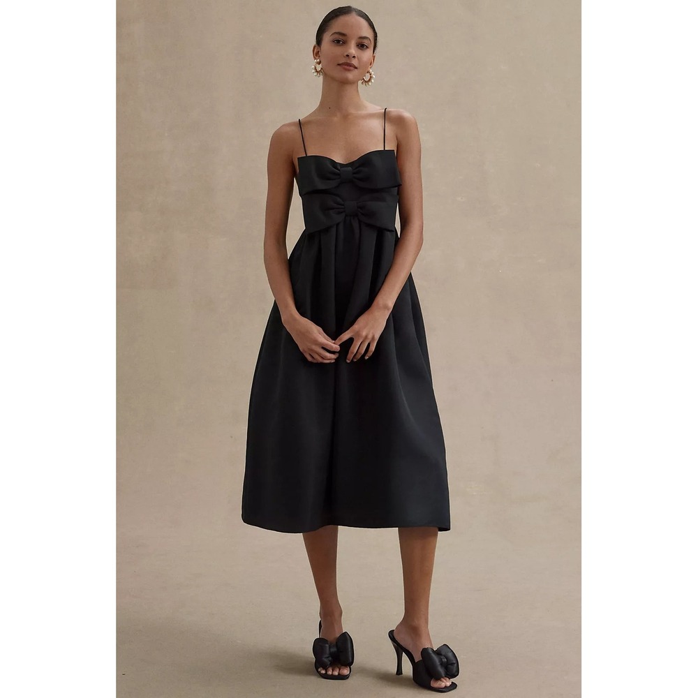 Sachin + Babi Black Midi Dress with Front Bow